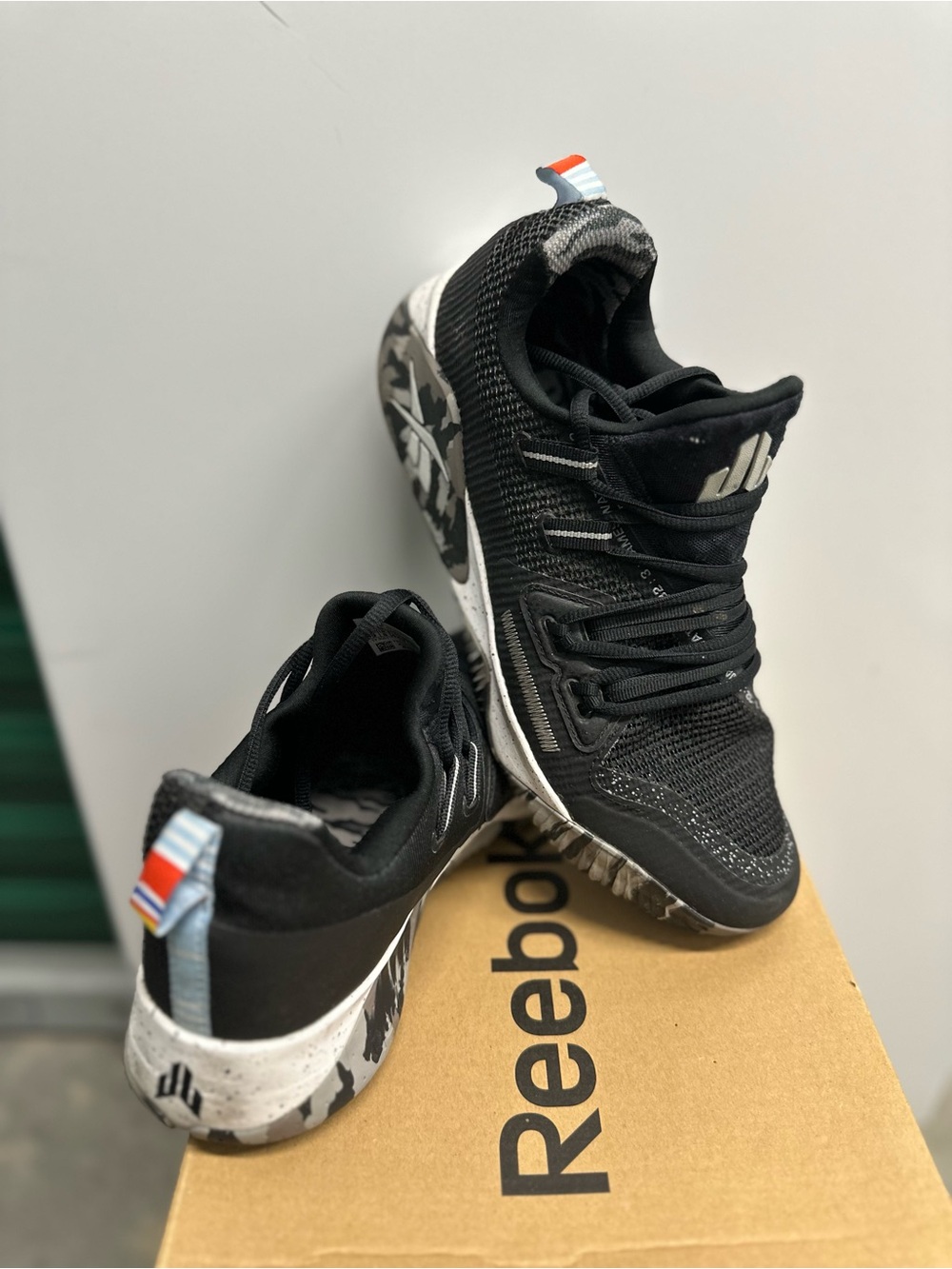 Reebok JJ 3 Black/Gray/White Men's Low Top Lace Up Mesh Sneakers Camo